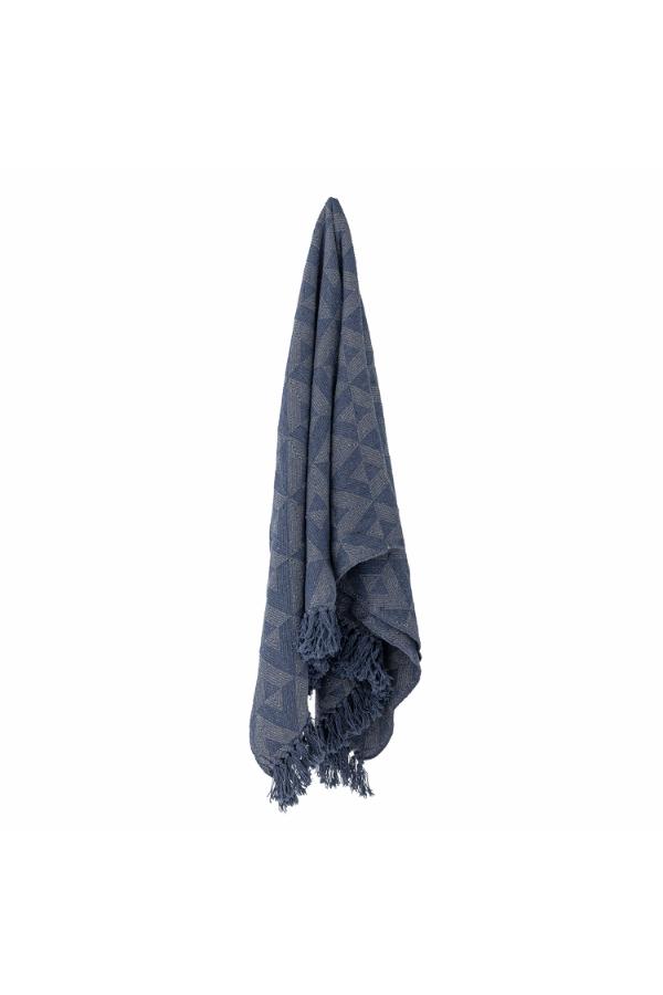 Udine Throw, Blue, Recycled Cotton - Image 3