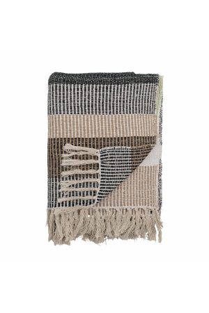 Isnel Throw, Green, Recycled Cotton