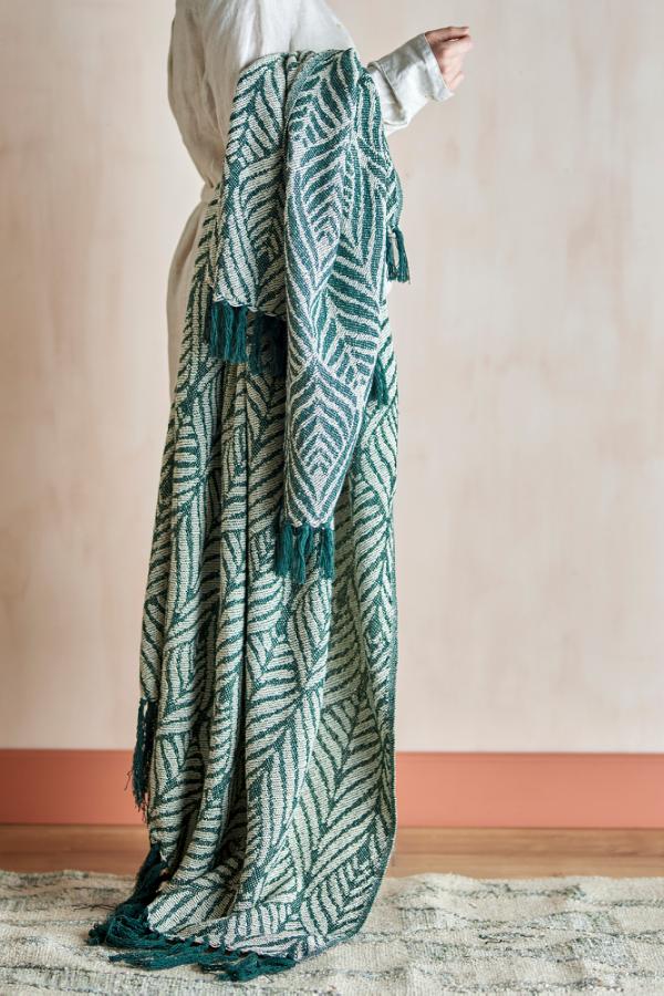 Ugento Throw, Green, Recycled Cotton - Image 4